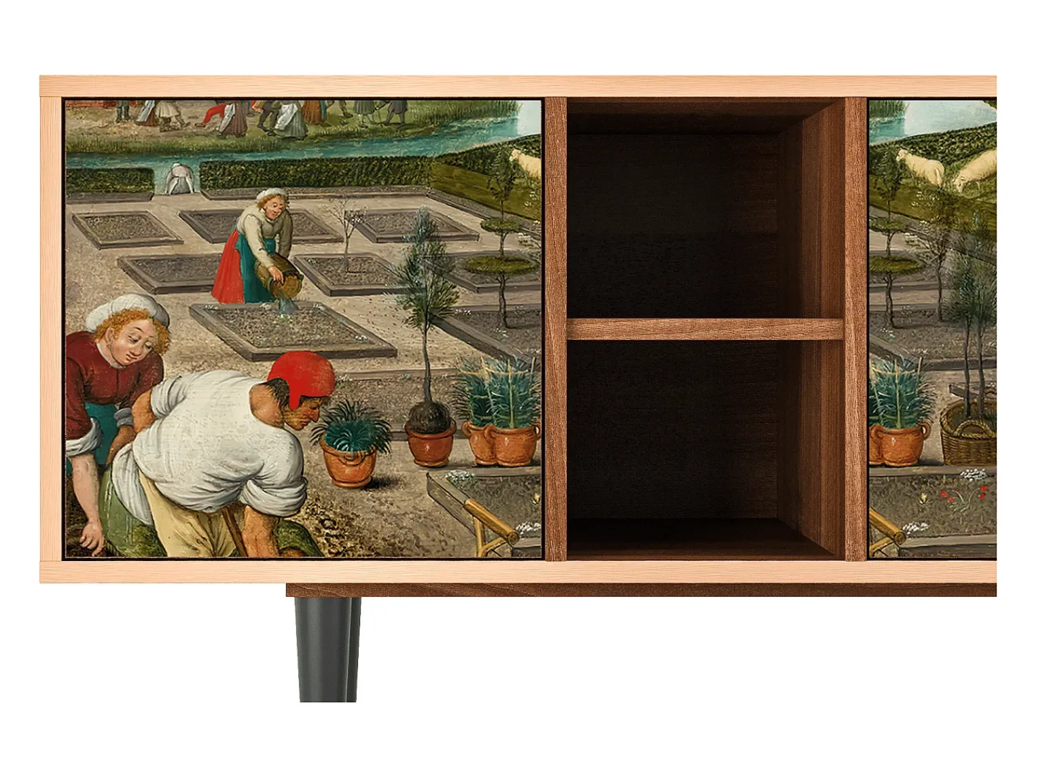 Móvel De Tv* Mueble de TV - 150х69х41 cm - T5 - The Younger - Spring, Nogueira Castanho