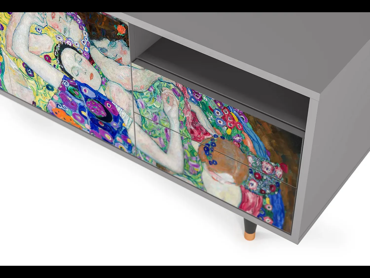 Best Mueble de TV - 125х56х41 cm - T7 - The Maiden by Klimt, Cinza Cinzento