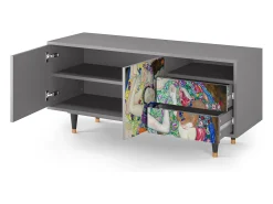 Best Mueble de TV - 125х56х41 cm - T7 - The Maiden by Klimt, Cinza Cinzento