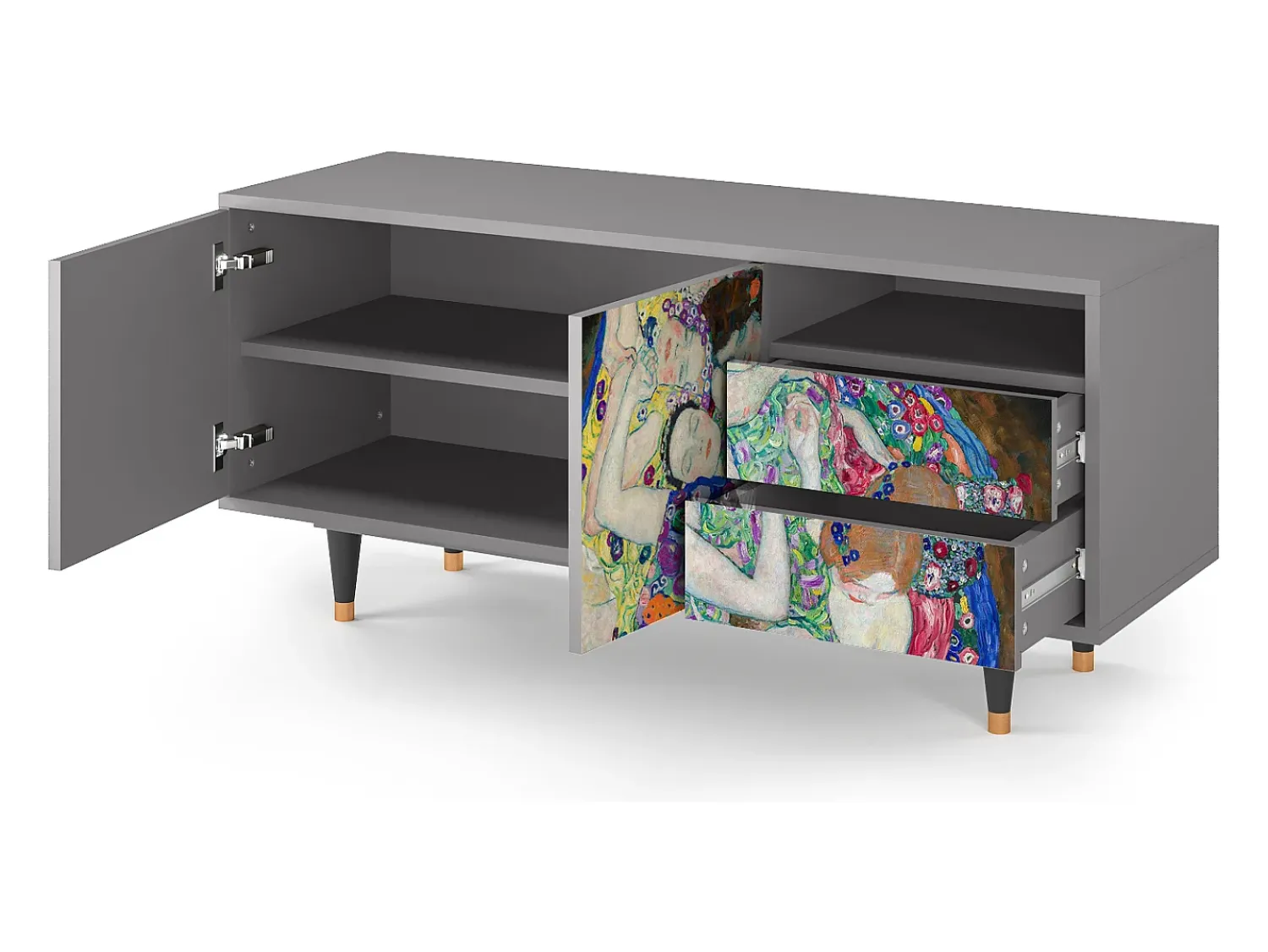 Best Mueble de TV - 125х56х41 cm - T7 - The Maiden by Klimt, Cinza Cinzento