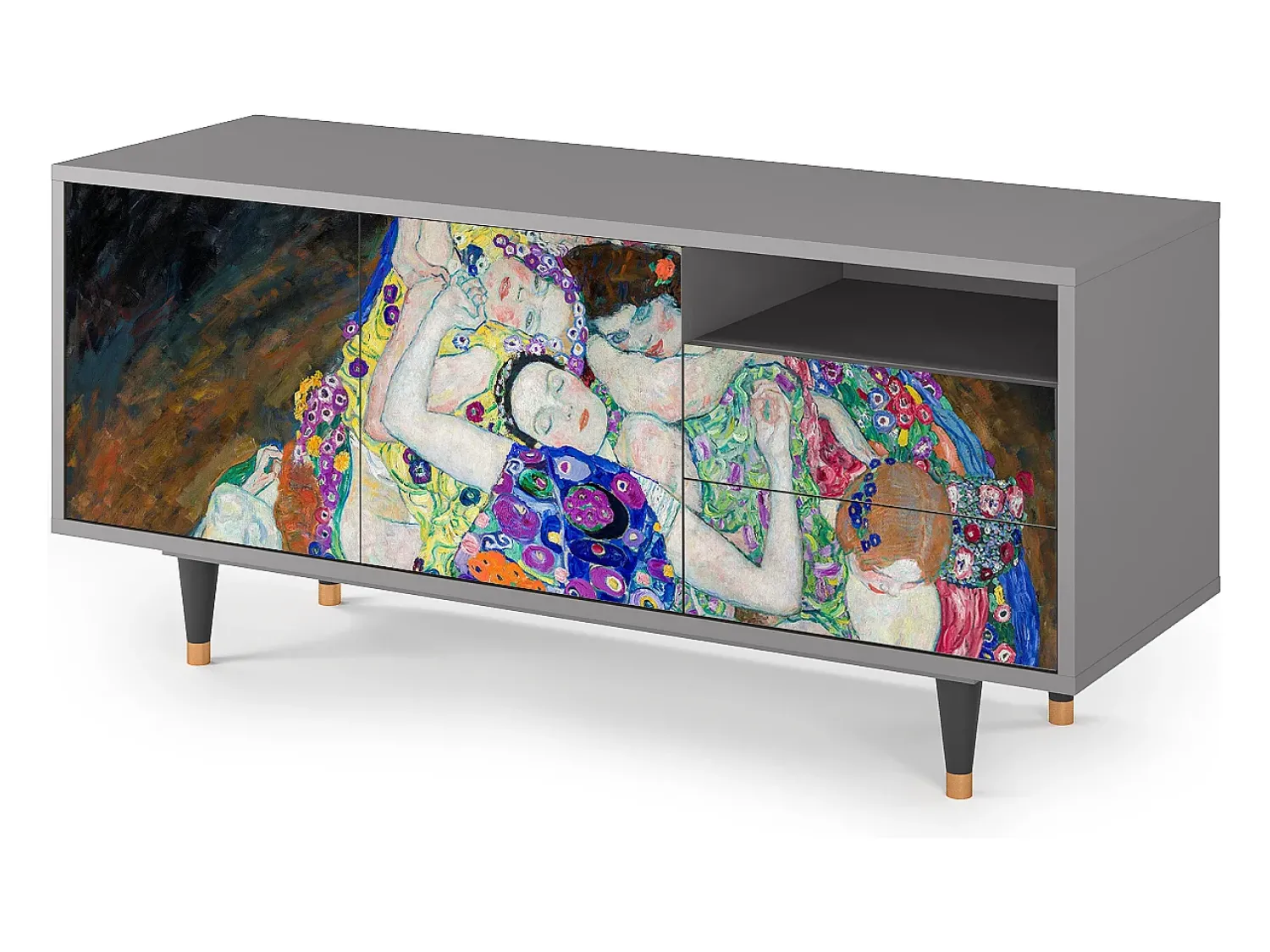 Best Mueble de TV - 125х56х41 cm - T7 - The Maiden by Klimt, Cinza Cinzento