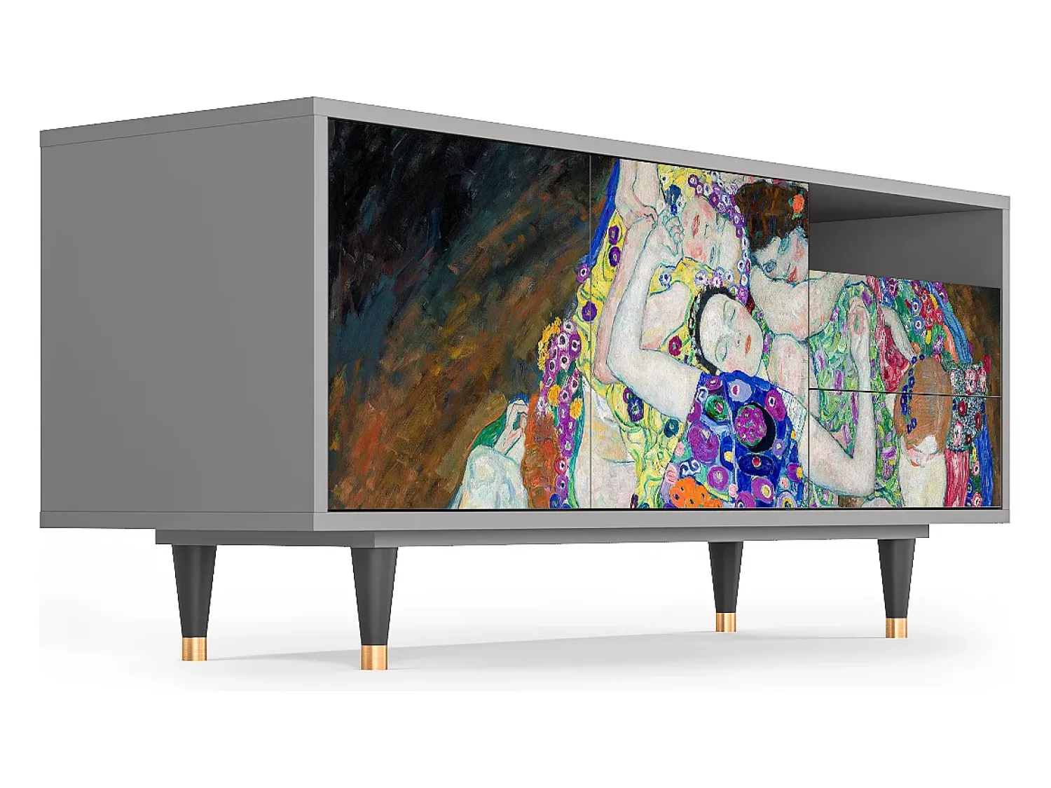 Best Mueble de TV - 125х56х41 cm - T7 - The Maiden by Klimt, Cinza Cinzento