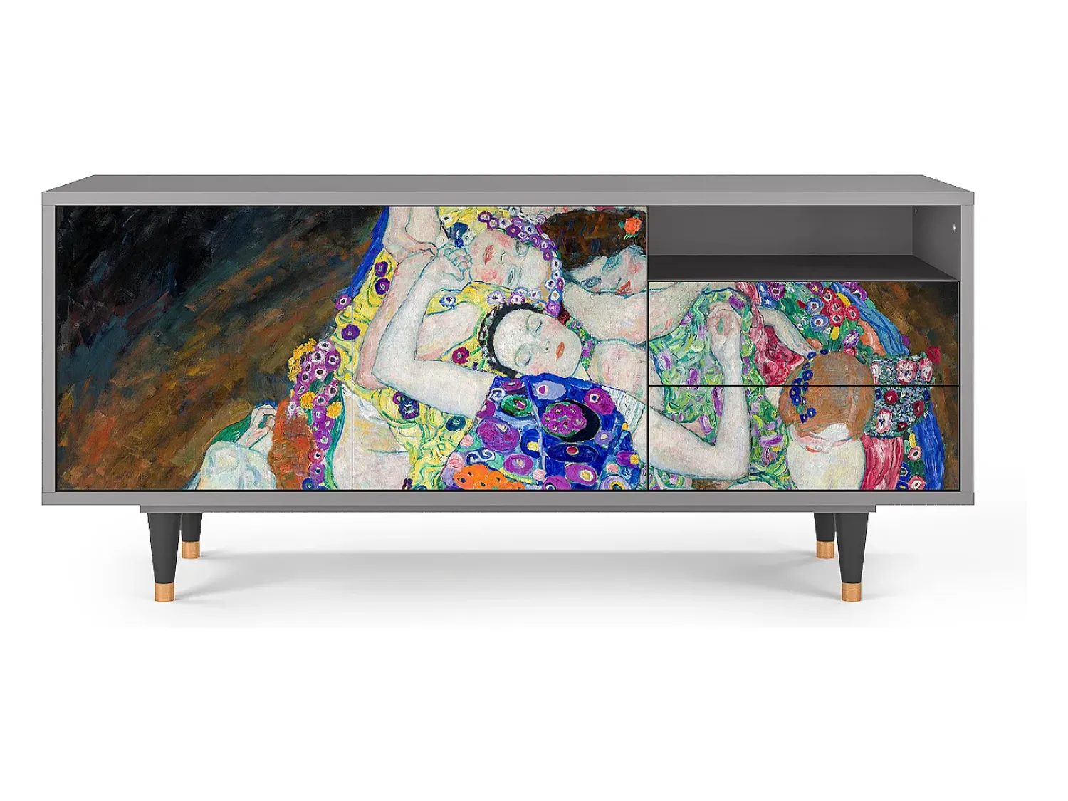 Best Mueble de TV - 125х56х41 cm - T7 - The Maiden by Klimt, Cinza Cinzento