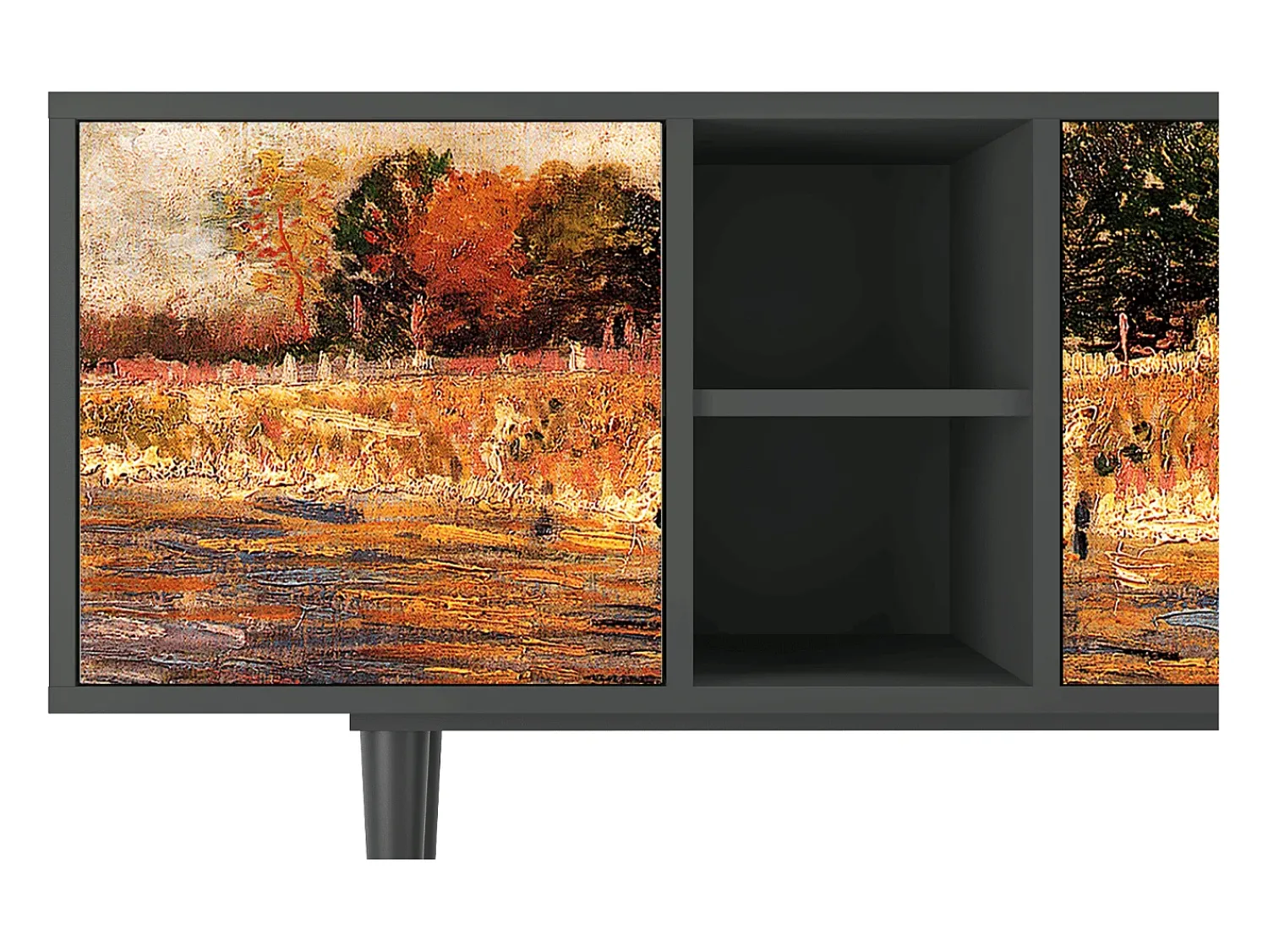 Discount Mueble de TV - 150х69х41 cm - T5 - The Banks, Antracite Cinza antracite