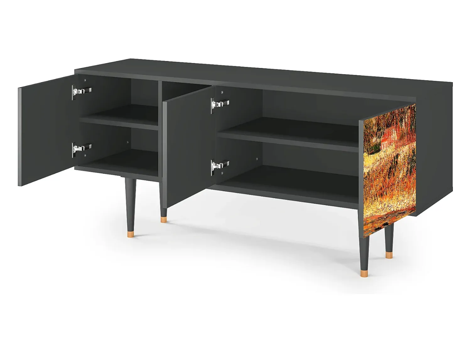 Discount Mueble de TV - 150х69х41 cm - T5 - The Banks, Antracite Cinza antracite