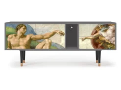 Mueble de TV - 170х69х48 cm - T1 - The Creation of Adam, Cinza^ Móvel De Tv