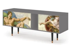 Mueble de TV - 170х69х48 cm - T1 - The Creation of Adam, Cinza^ Móvel De Tv