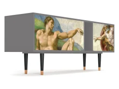 Mueble de TV - 170х69х48 cm - T1 - The Creation of Adam, Cinza^ Móvel De Tv