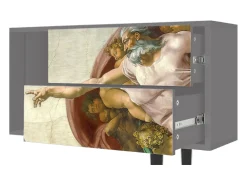 Mueble de TV - 170х69х48 cm - T1 - The Creation of Adam, Cinza^ Móvel De Tv