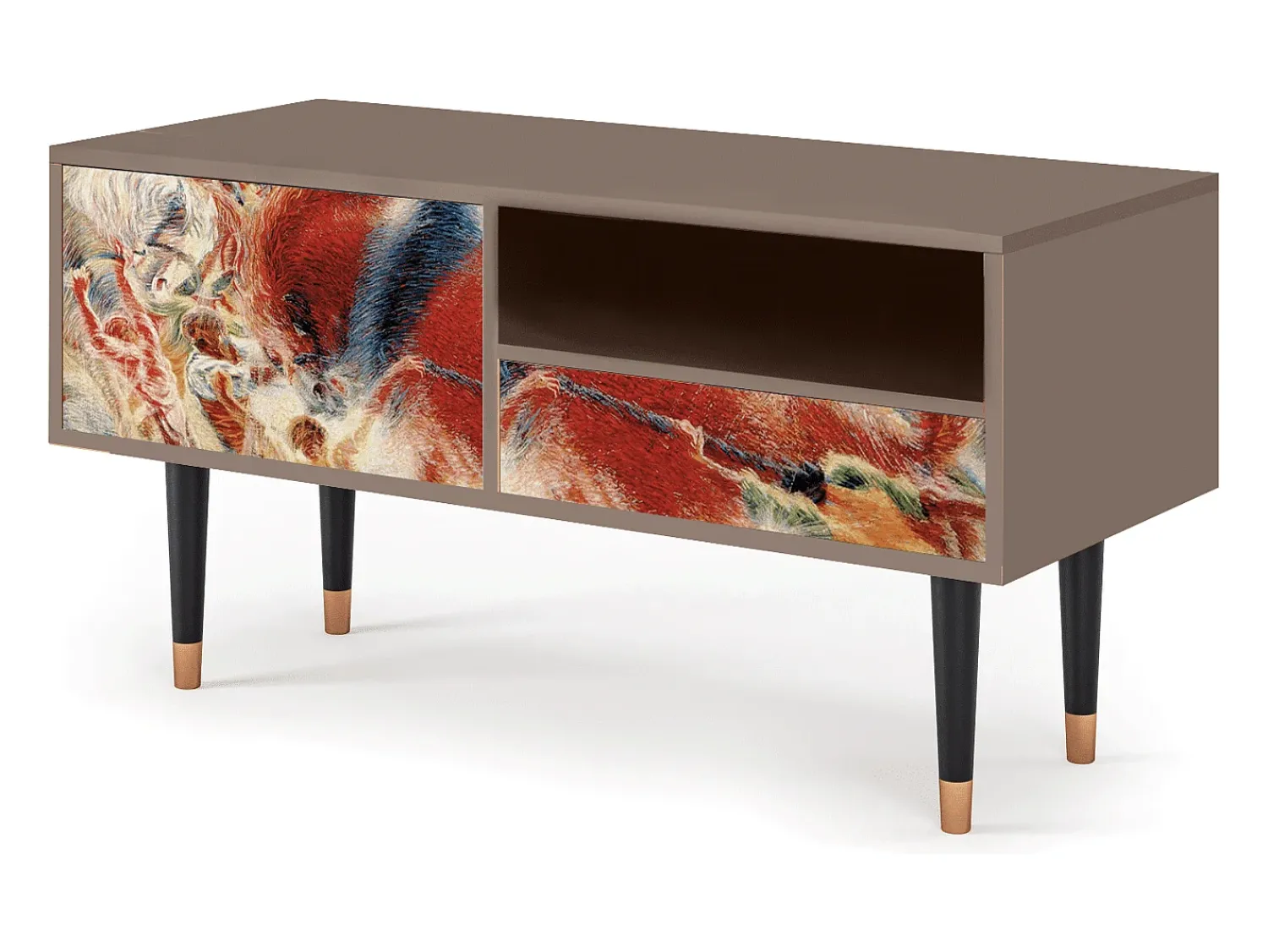 Móvel De Tv* Mueble de TV - 115х59х48 cm - T3 - The City Rises, Latte Bege
