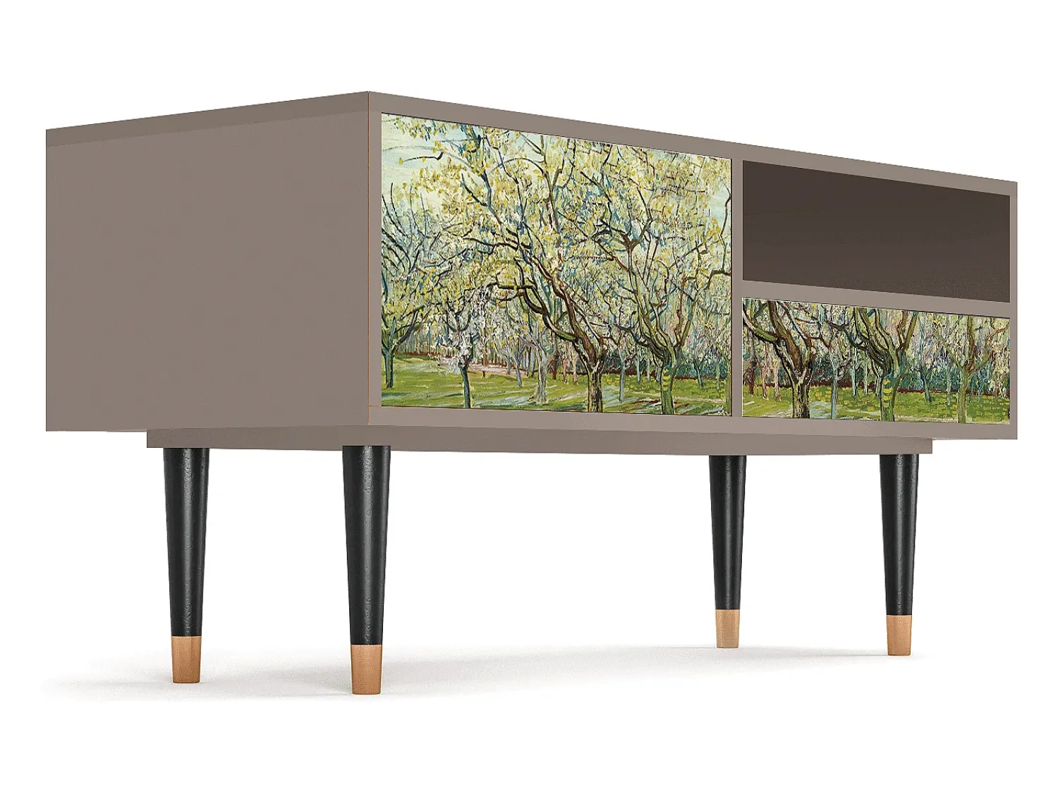 Mueble de TV - 115х59х48 cm - T3 - The Branco Orchard, Latte Bege
