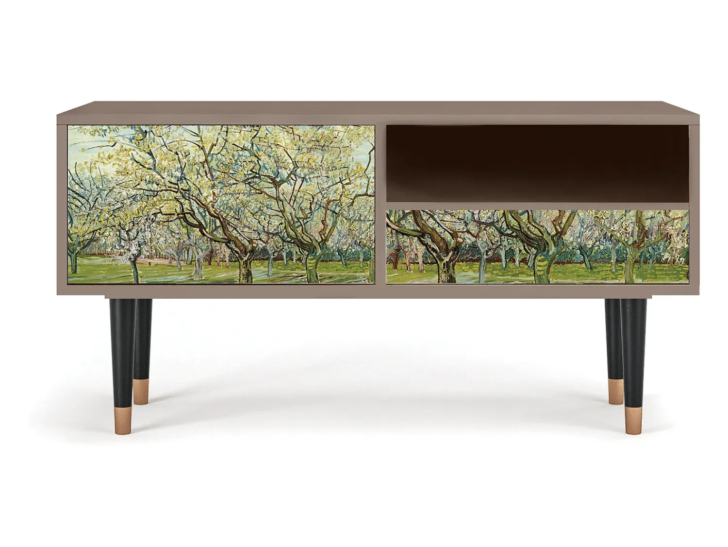 Mueble de TV - 115х59х48 cm - T3 - The Branco Orchard, Latte Bege