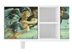 Mueble de TV - 150х69х41 cm - T5 - The Birth of Venus, Branco^ Móvel De Tv