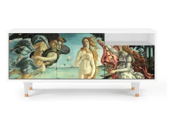 Móvel De Tv* Mueble de TV - 125х56х41 cm - T7 - The Birth of Venus, Branco Bege