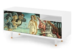 Móvel De Tv* Mueble de TV - 125х56х41 cm - T7 - The Birth of Venus, Branco Bege
