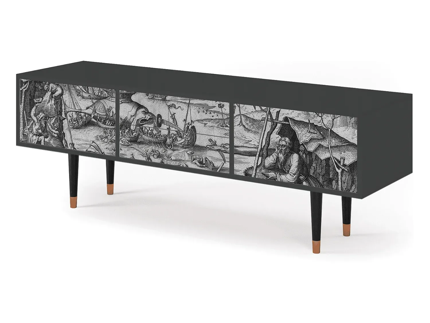 Móvel De Tv* Mueble de TV - 170х59х48 cm - T4 - The Temptation, Antracite Cinza antracite