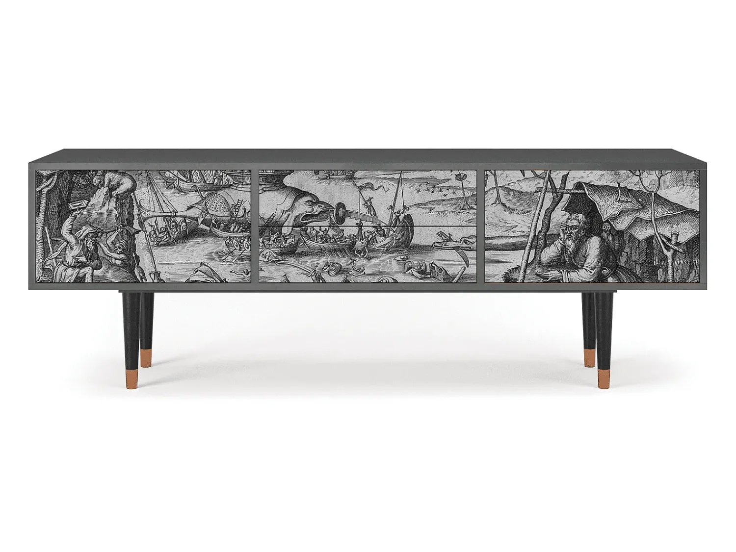 Móvel De Tv* Mueble de TV - 170х59х48 cm - T4 - The Temptation, Antracite Cinza antracite