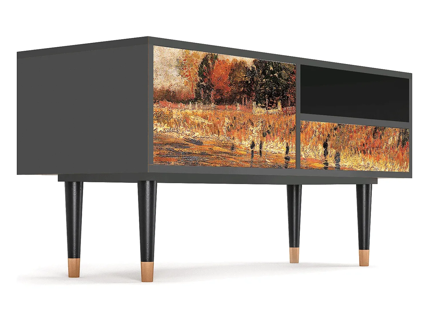 Mueble de TV - 115х59х48 cm - T3 - The Banks, Antracite^ Móvel De Tv