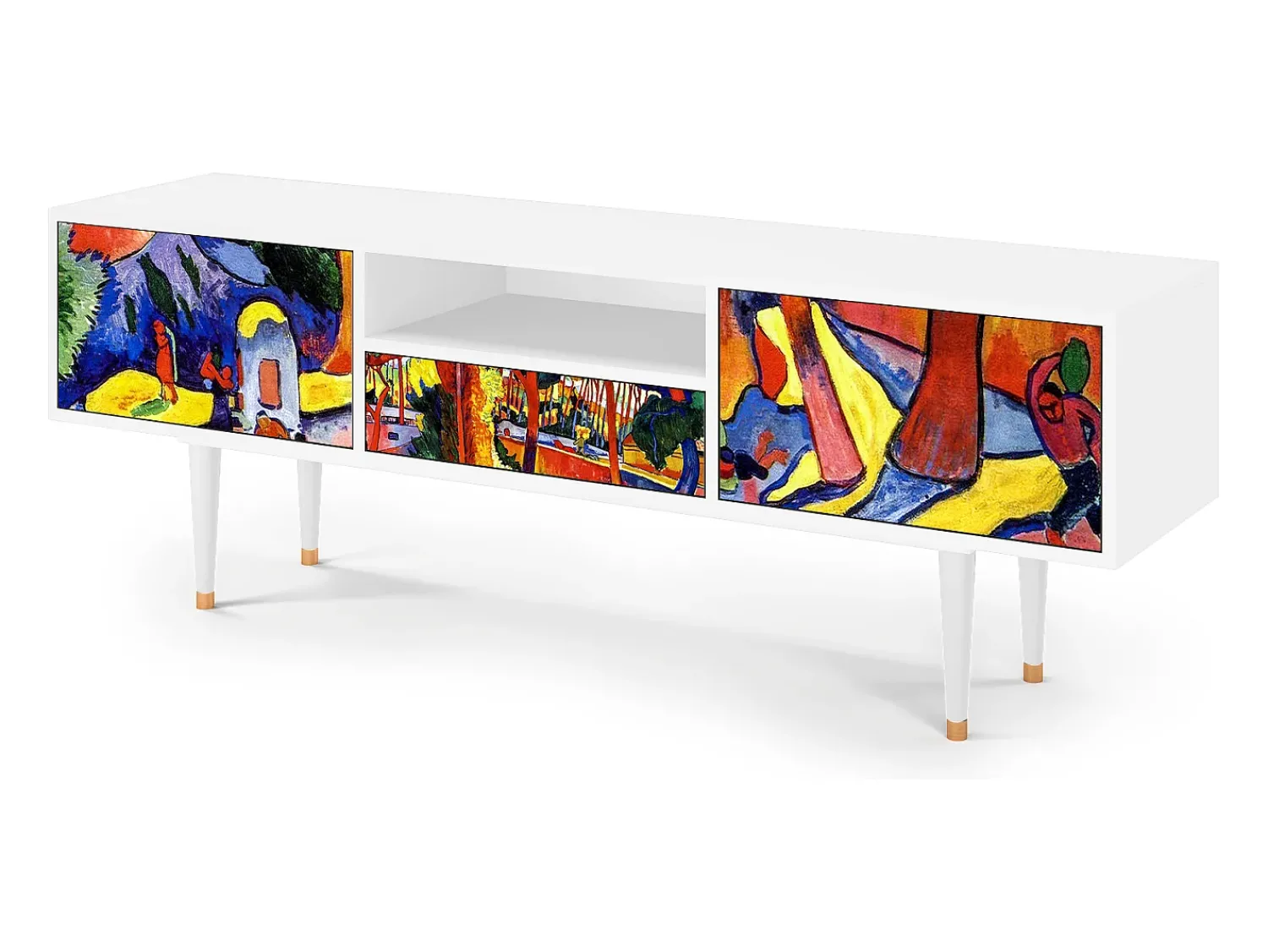 Mueble de TV - 170х59х41 cm - T6 - The Turning Road, Branco^ Móvel De Tv