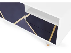 Outlet Mueble de TV - 125х56х41 cm - T7 - The Amethyst, Branco Bege
