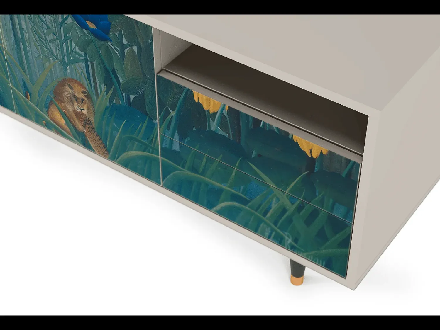 Móvel De Tv* Mueble de TV - 125х56х41 cm - T7 - The Repast of the Lion, Areia Bege