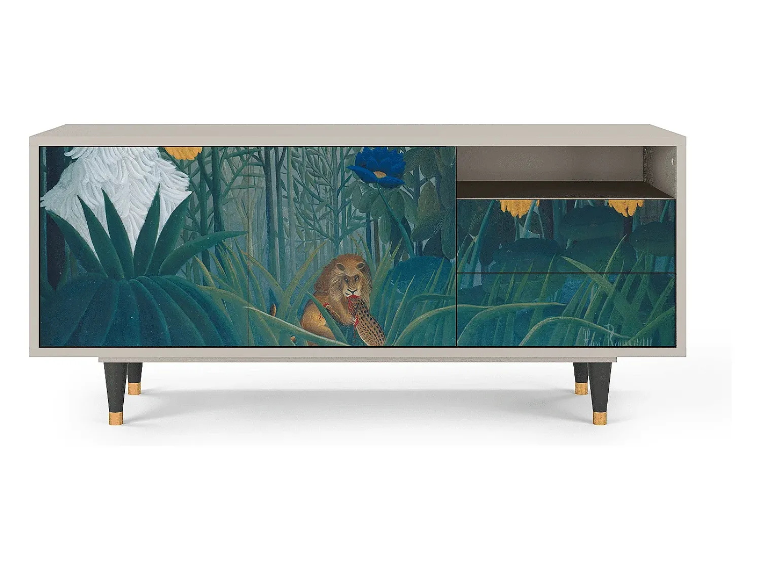 Móvel De Tv* Mueble de TV - 125х56х41 cm - T7 - The Repast of the Lion, Areia Bege