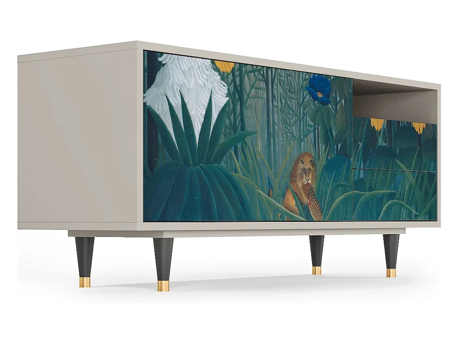 Móvel De Tv* Mueble de TV - 125х56х41 cm - T7 - The Repast of the Lion, Areia Bege