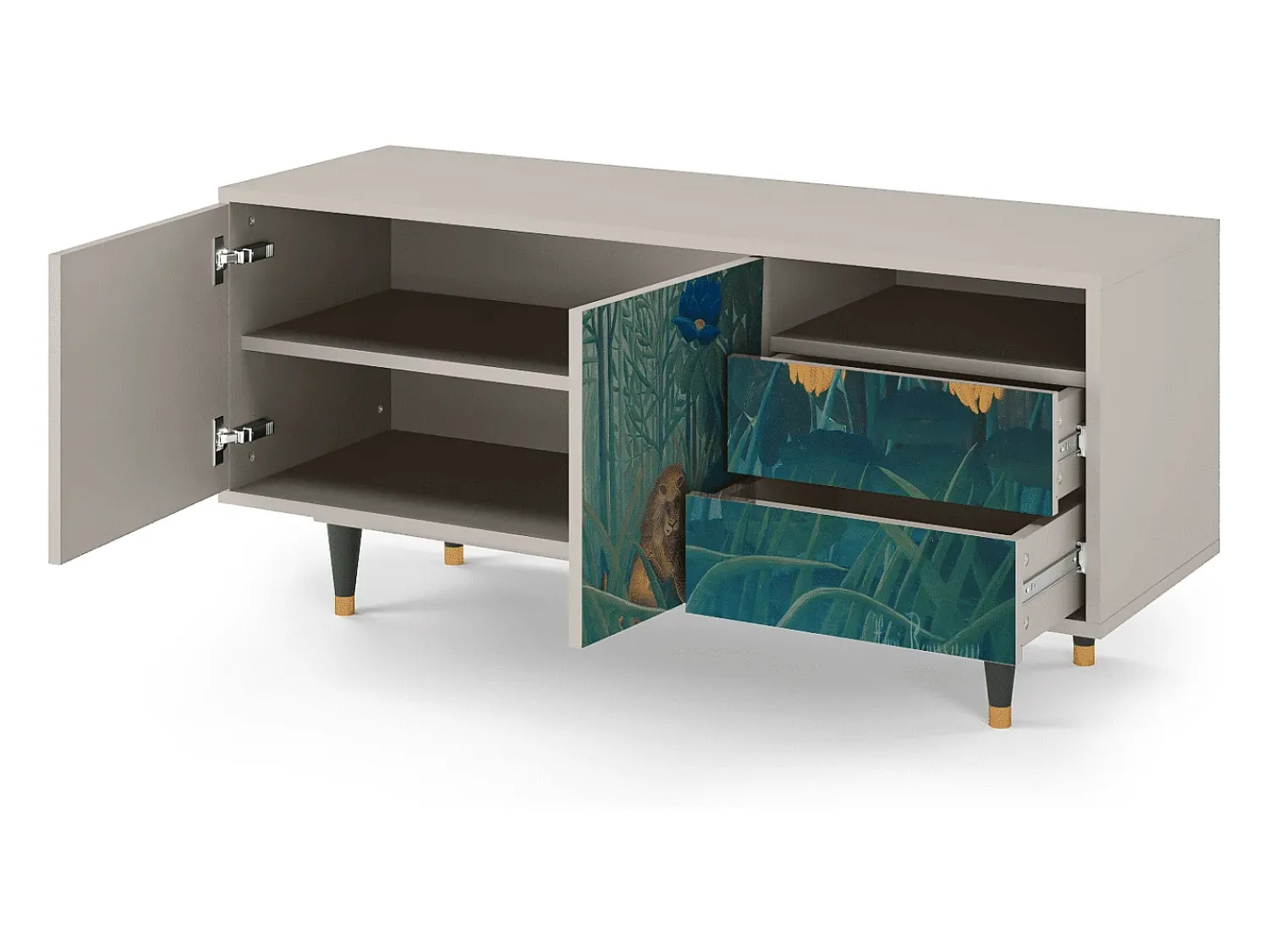 Móvel De Tv* Mueble de TV - 125х56х41 cm - T7 - The Repast of the Lion, Areia Bege
