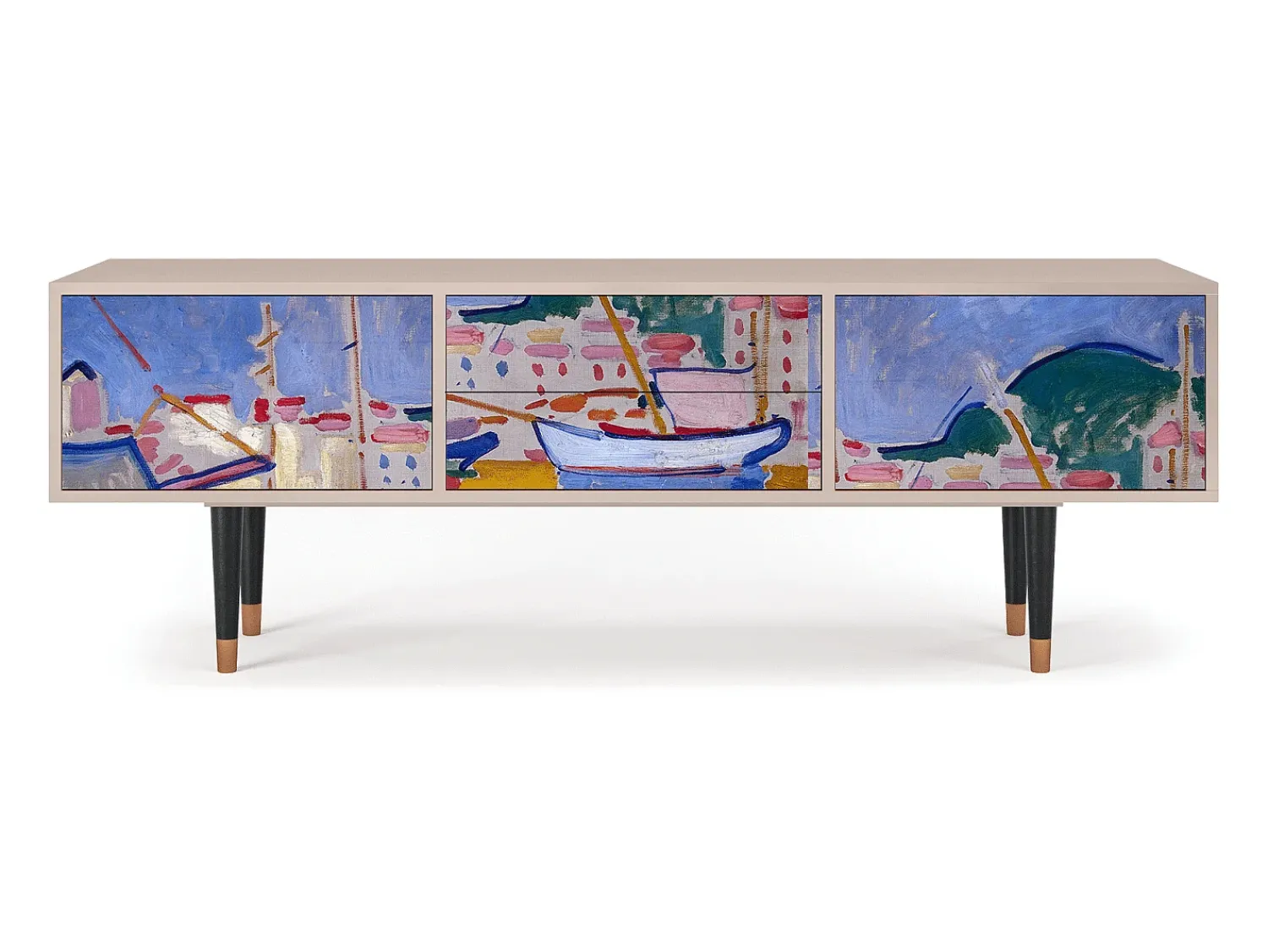 Best Mueble de TV - 170х59х48 cm - T4 - The Port of Collioure , Latte Bege