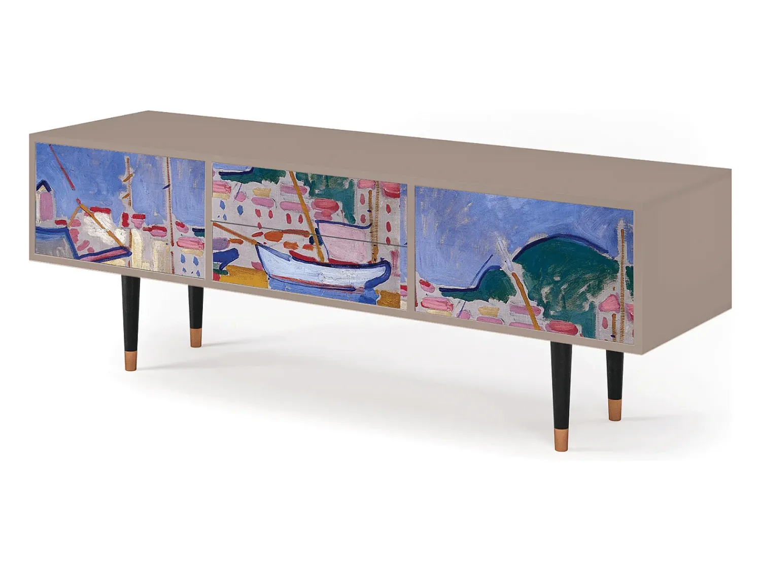 Best Mueble de TV - 170х59х48 cm - T4 - The Port of Collioure , Latte Bege