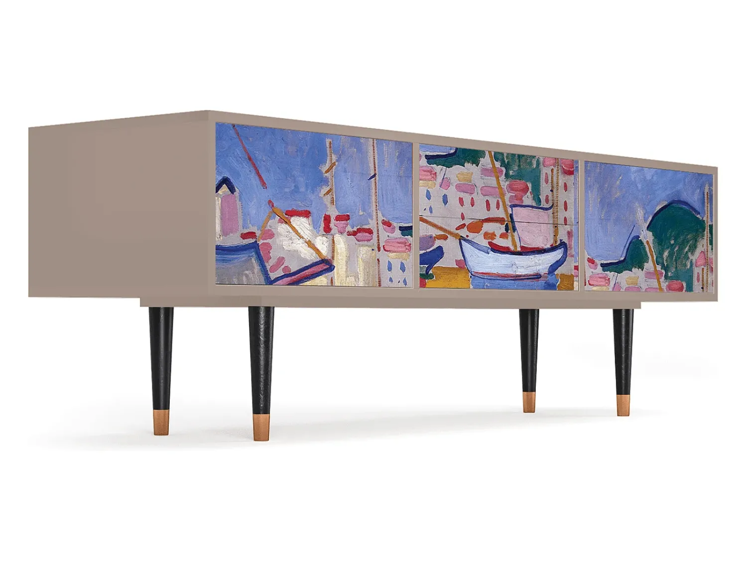 Best Mueble de TV - 170х59х48 cm - T4 - The Port of Collioure , Latte Bege