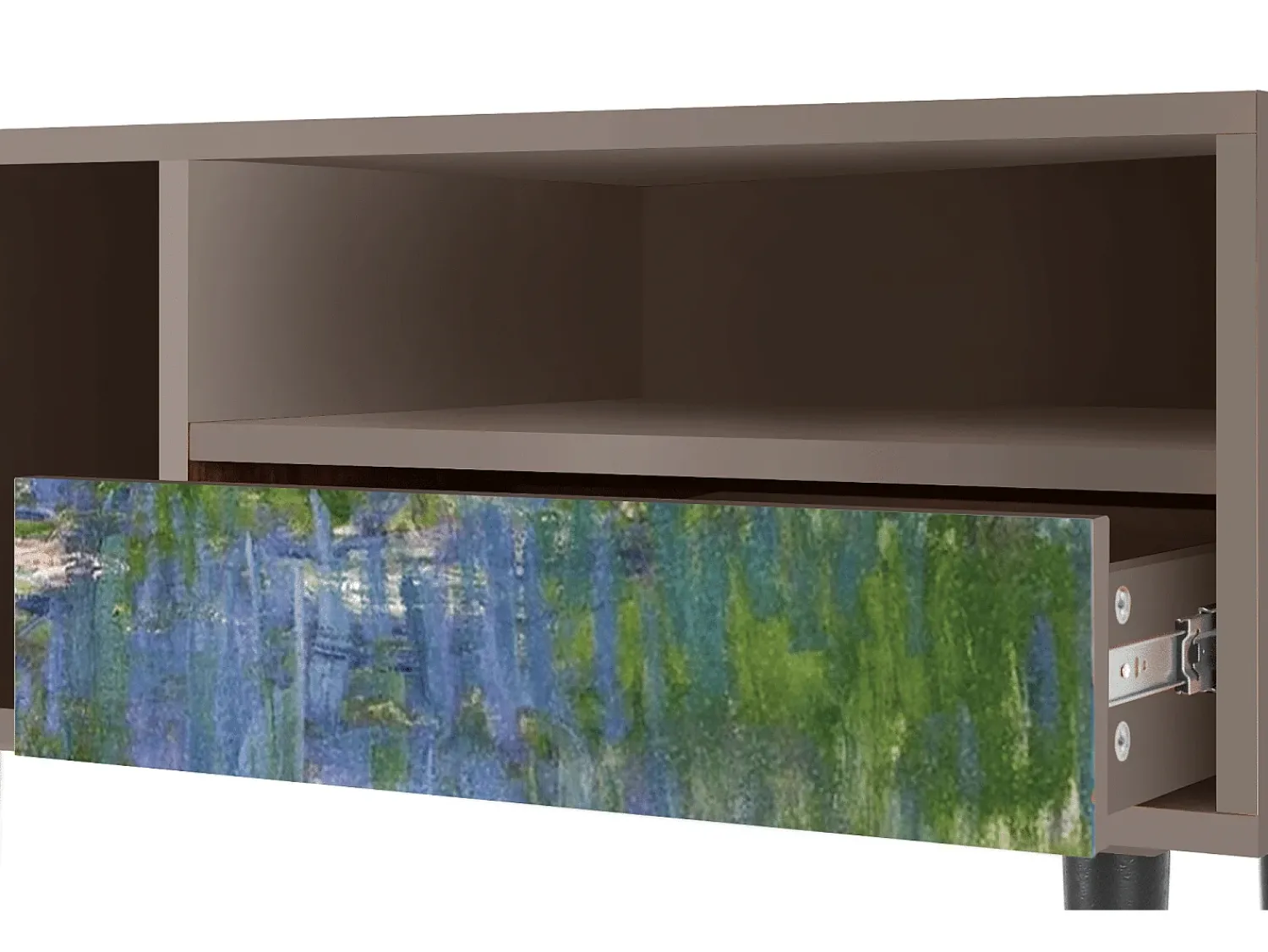 New Mueble de TV - 115х59х48 cm - T3 - The water lily pond , Latte Bege