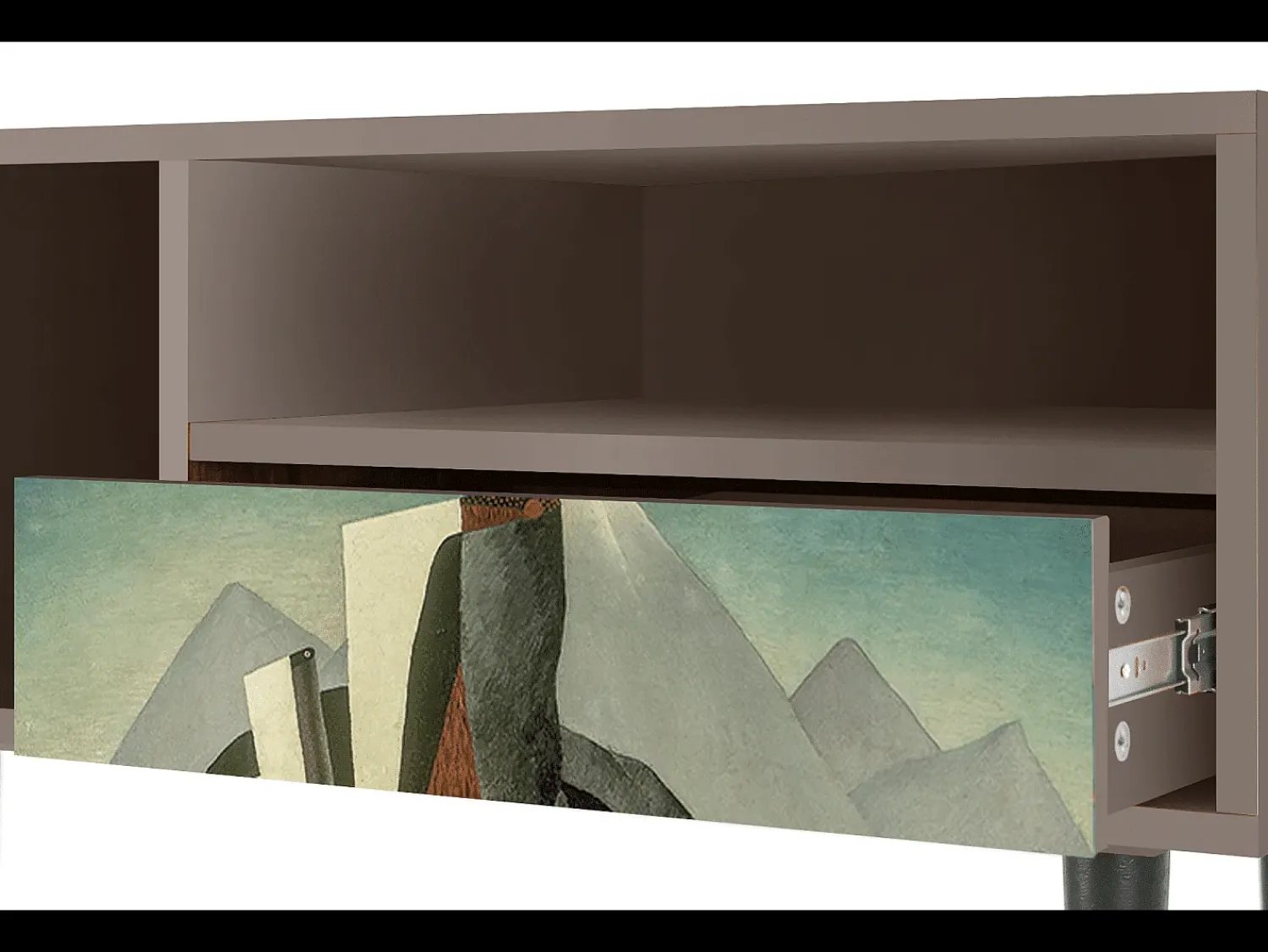 Móvel De Tv* Mueble de TV - 115х59х48 cm - T3 - The Cubist Paintings , Latte Bege