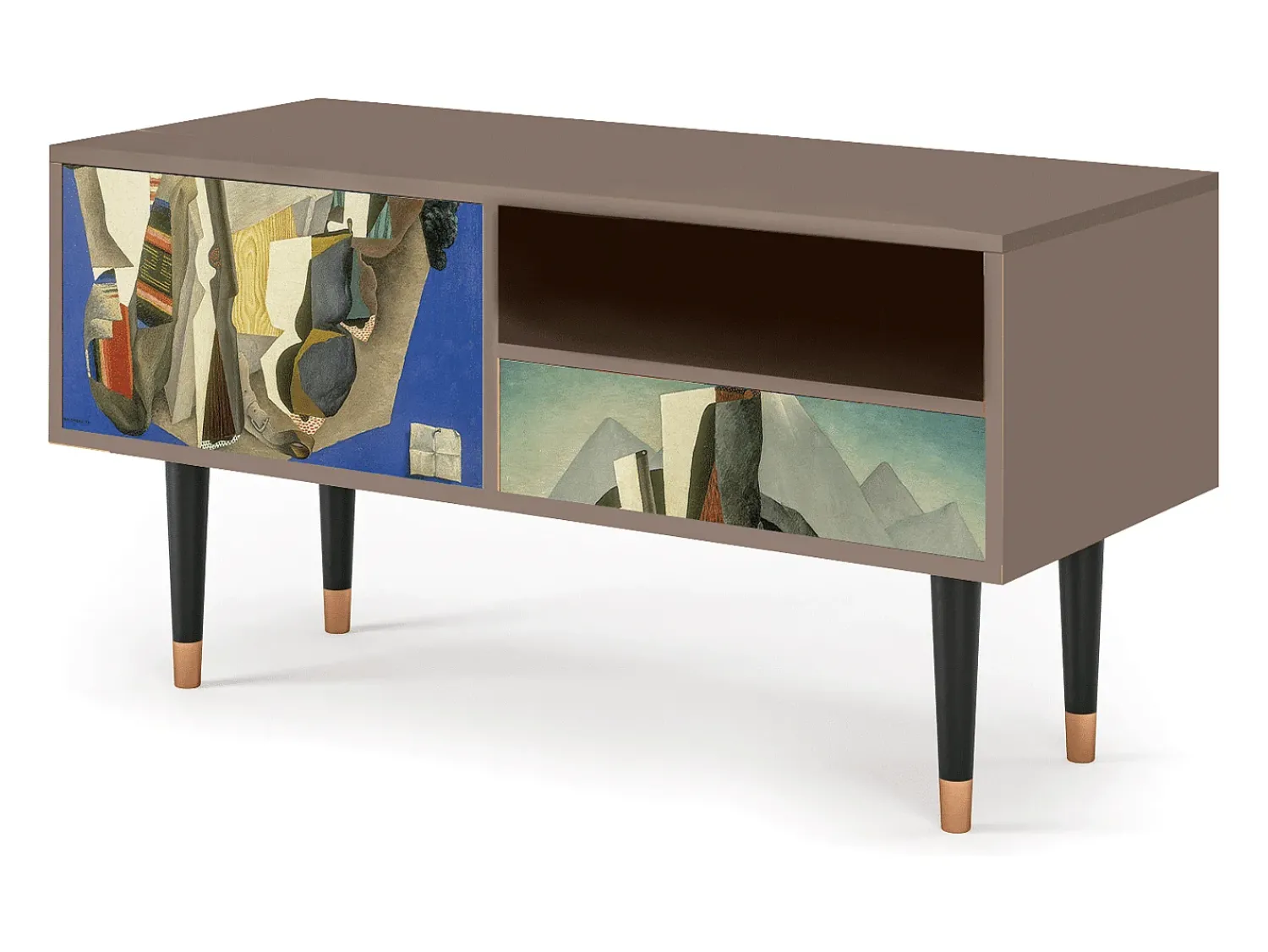 Móvel De Tv* Mueble de TV - 115х59х48 cm - T3 - The Cubist Paintings , Latte Bege