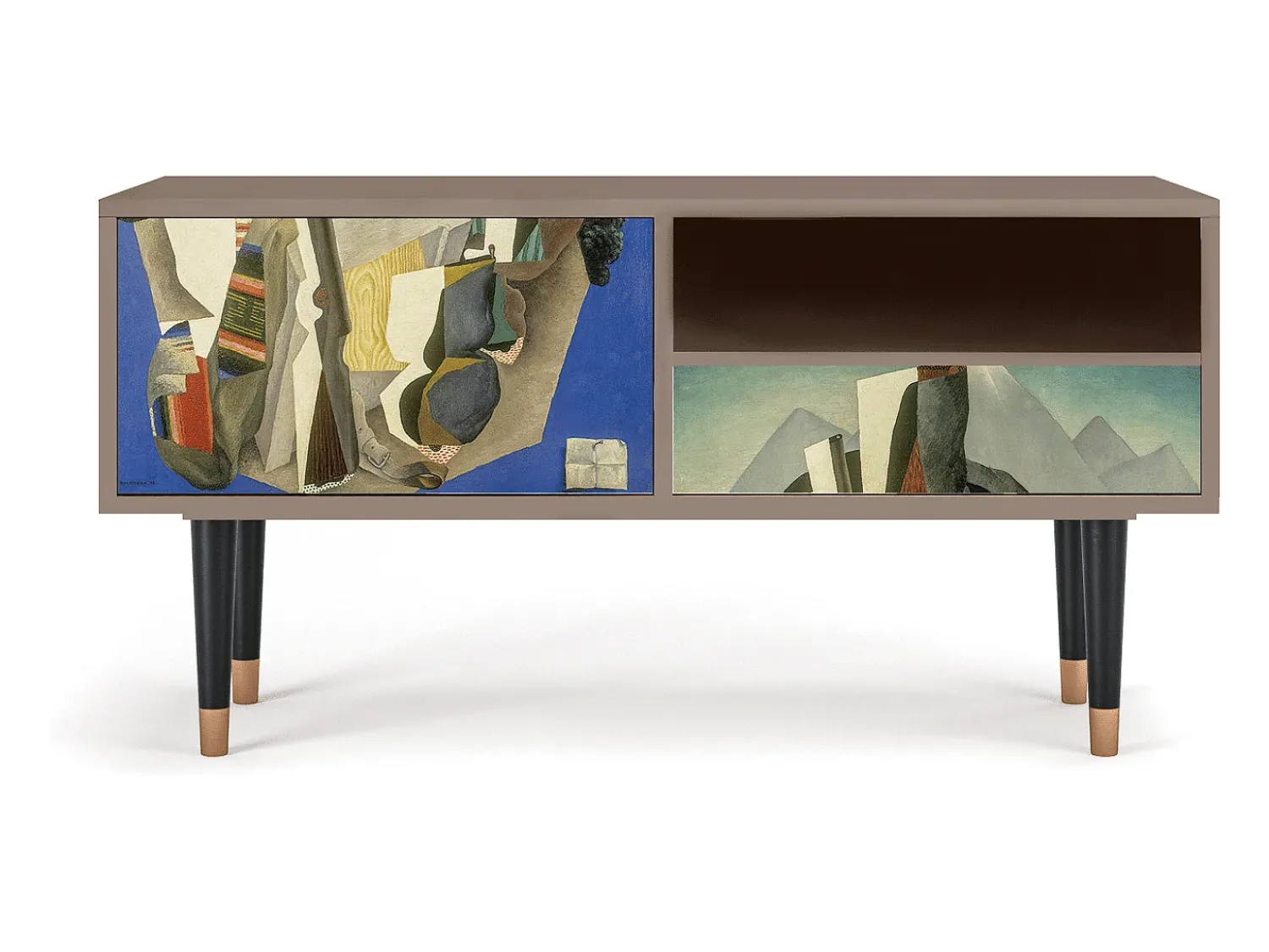 Móvel De Tv* Mueble de TV - 115х59х48 cm - T3 - The Cubist Paintings , Latte Bege
