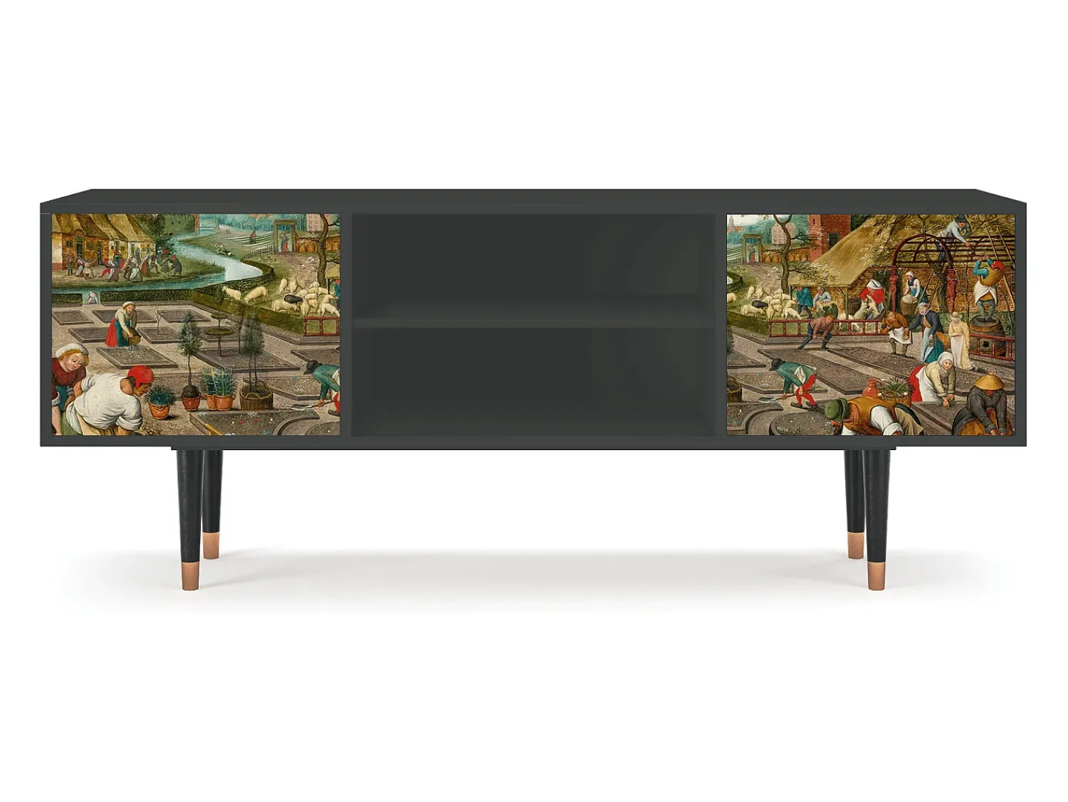 Móvel De Tv* Mueble de TV - 170х69х48 cm - T2 - The Younger - Spring, Antracite Cinza antracite