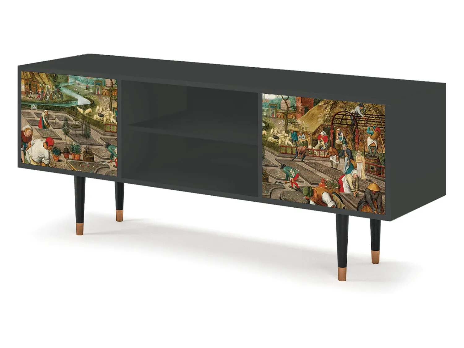 Móvel De Tv* Mueble de TV - 170х69х48 cm - T2 - The Younger - Spring, Antracite Cinza antracite