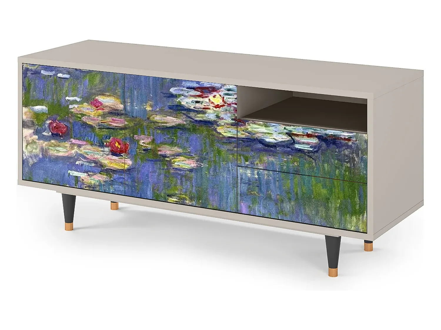 Mueble de TV - 125х56х41 cm - T7 - The water lily pond , Areia^ Móvel De Tv