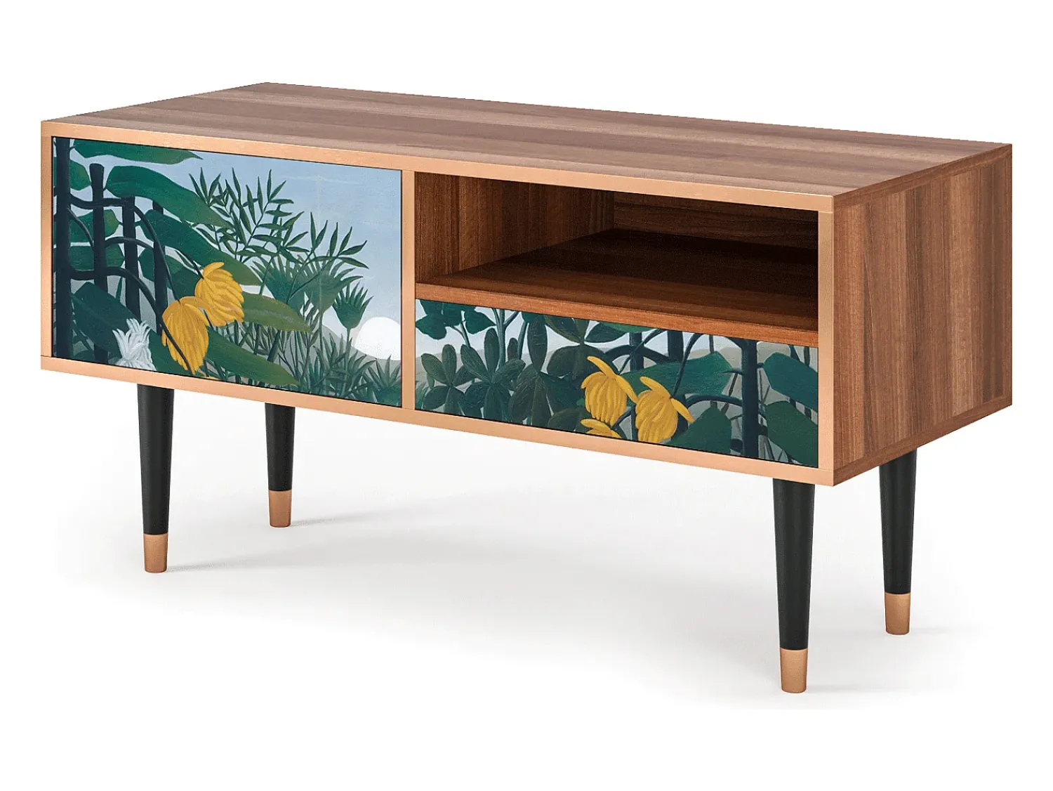 Móvel De Tv* Mueble de TV - 115х59х48 cm - T3 - The Repast of the Lion, Nogueira Castanho