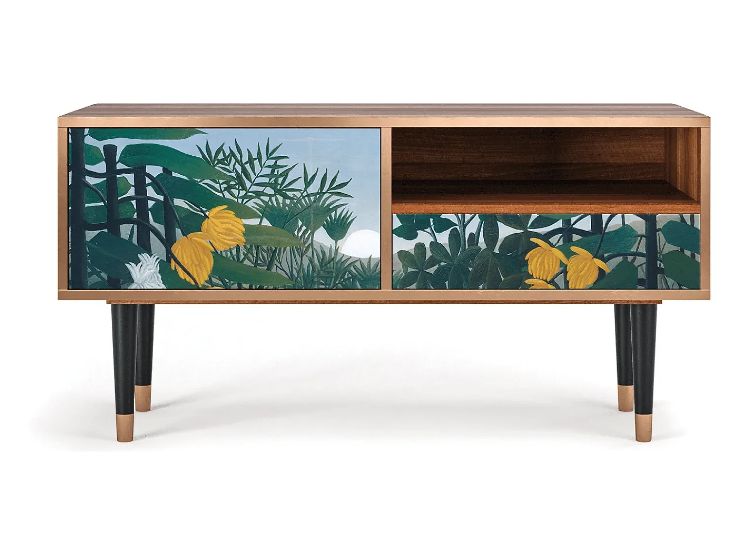 Móvel De Tv* Mueble de TV - 115х59х48 cm - T3 - The Repast of the Lion, Nogueira Castanho