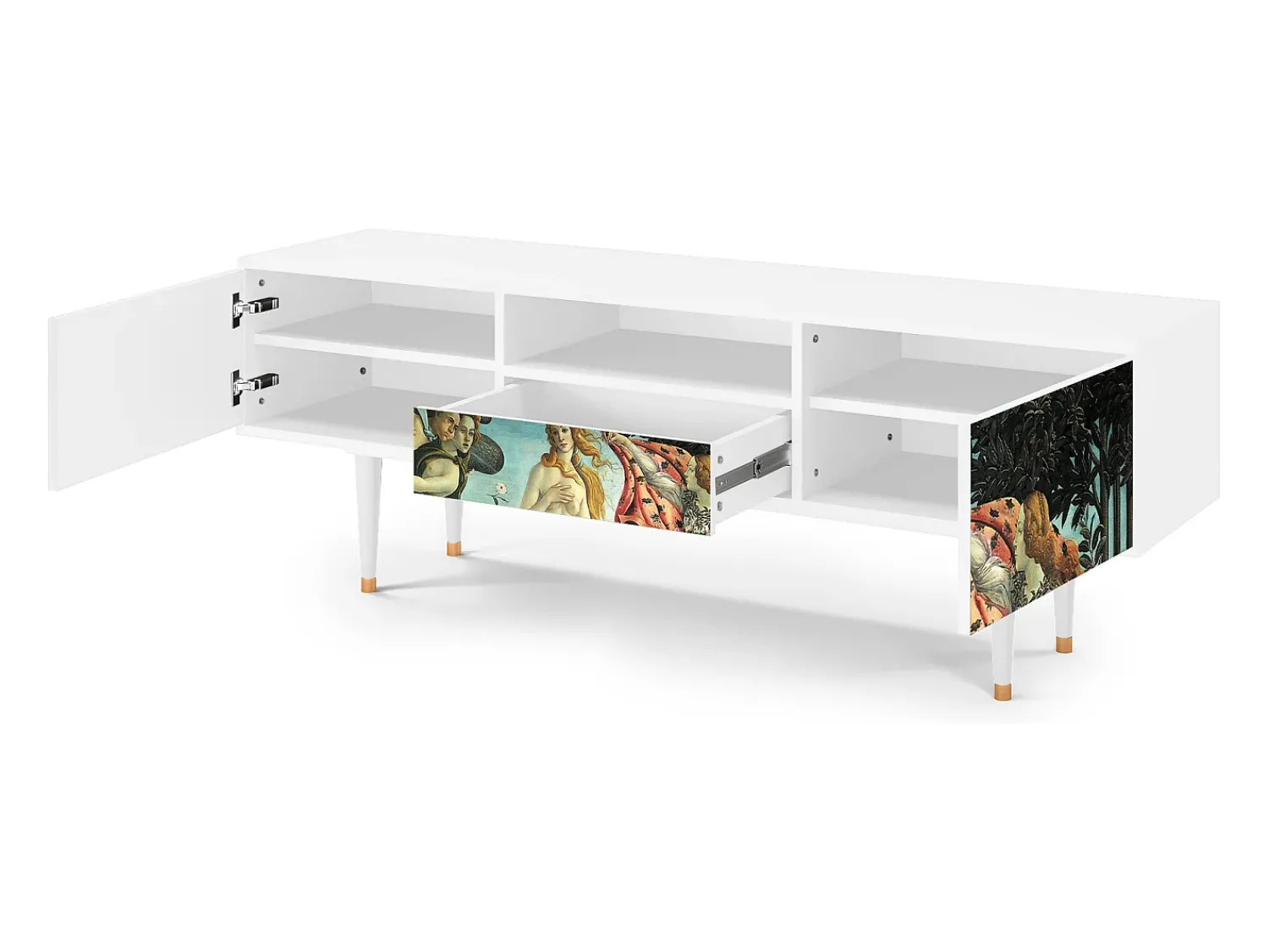Mueble de TV - 170х59х41 cm - T6 - The Birth of Venus, Branco^ Móvel De Tv