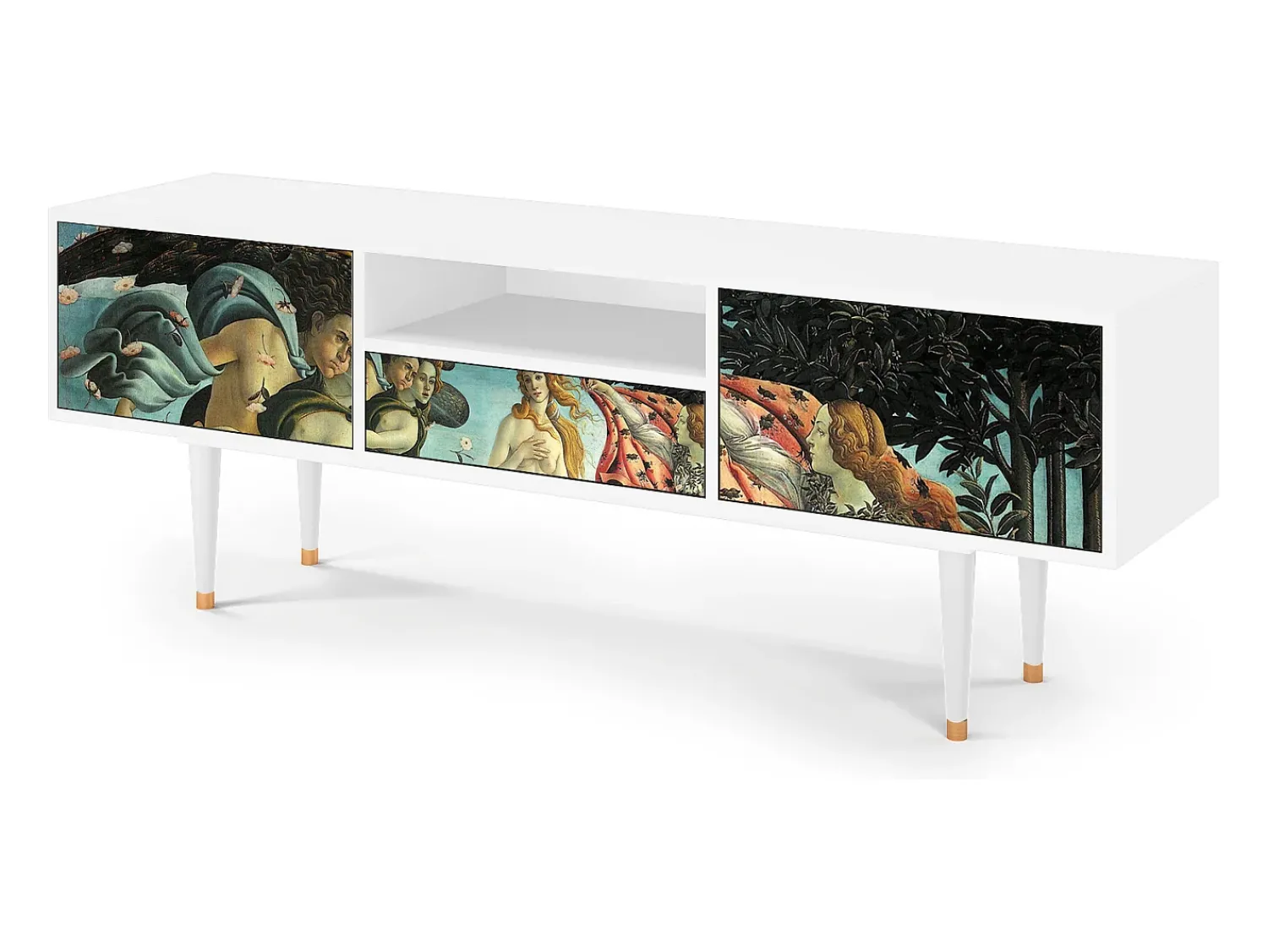 Mueble de TV - 170х59х41 cm - T6 - The Birth of Venus, Branco^ Móvel De Tv
