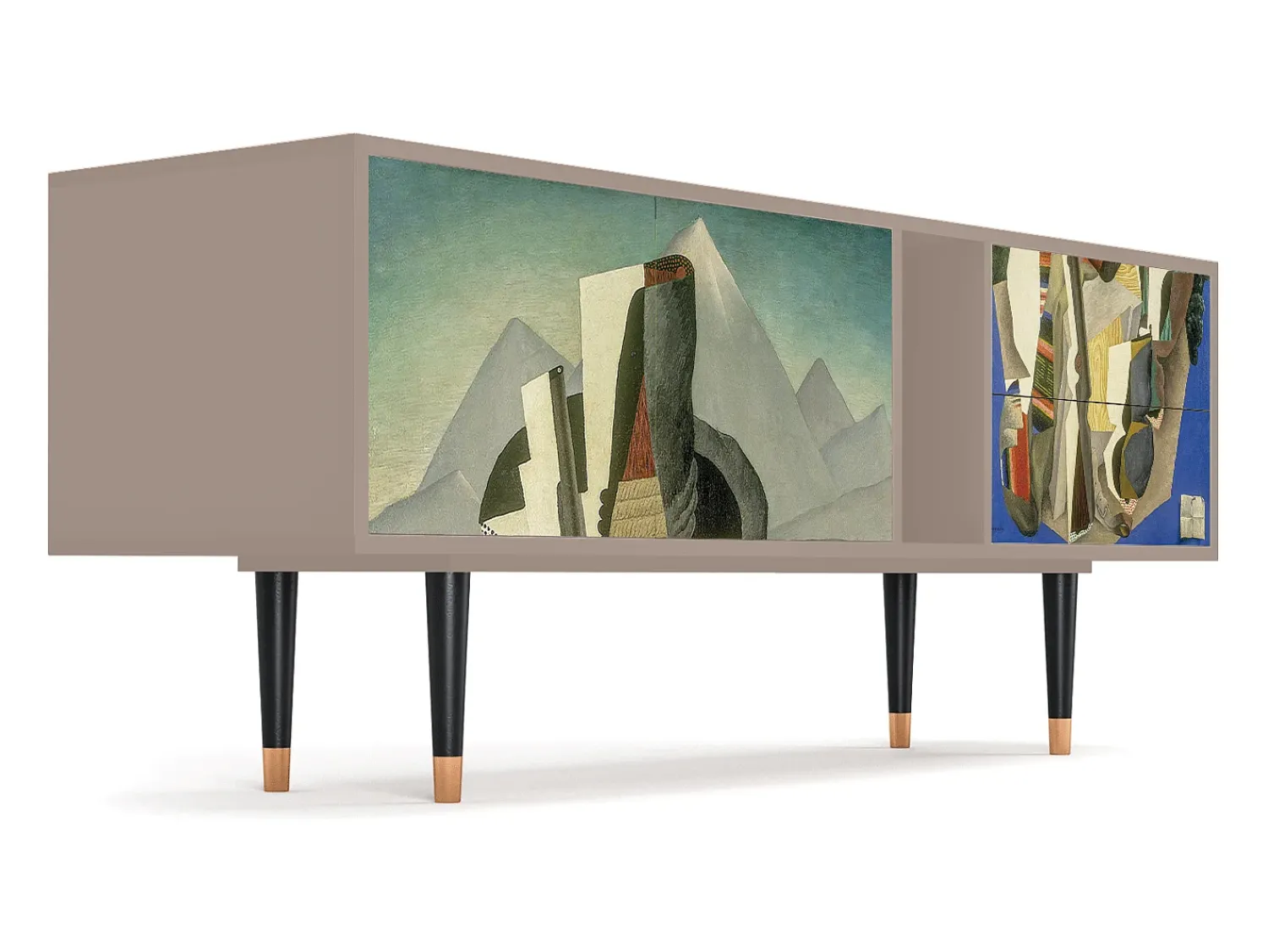 Móvel De Tv* Mueble de TV - 170х69х48 cm - T1 - The Cubist Paintings , Latte Bege
