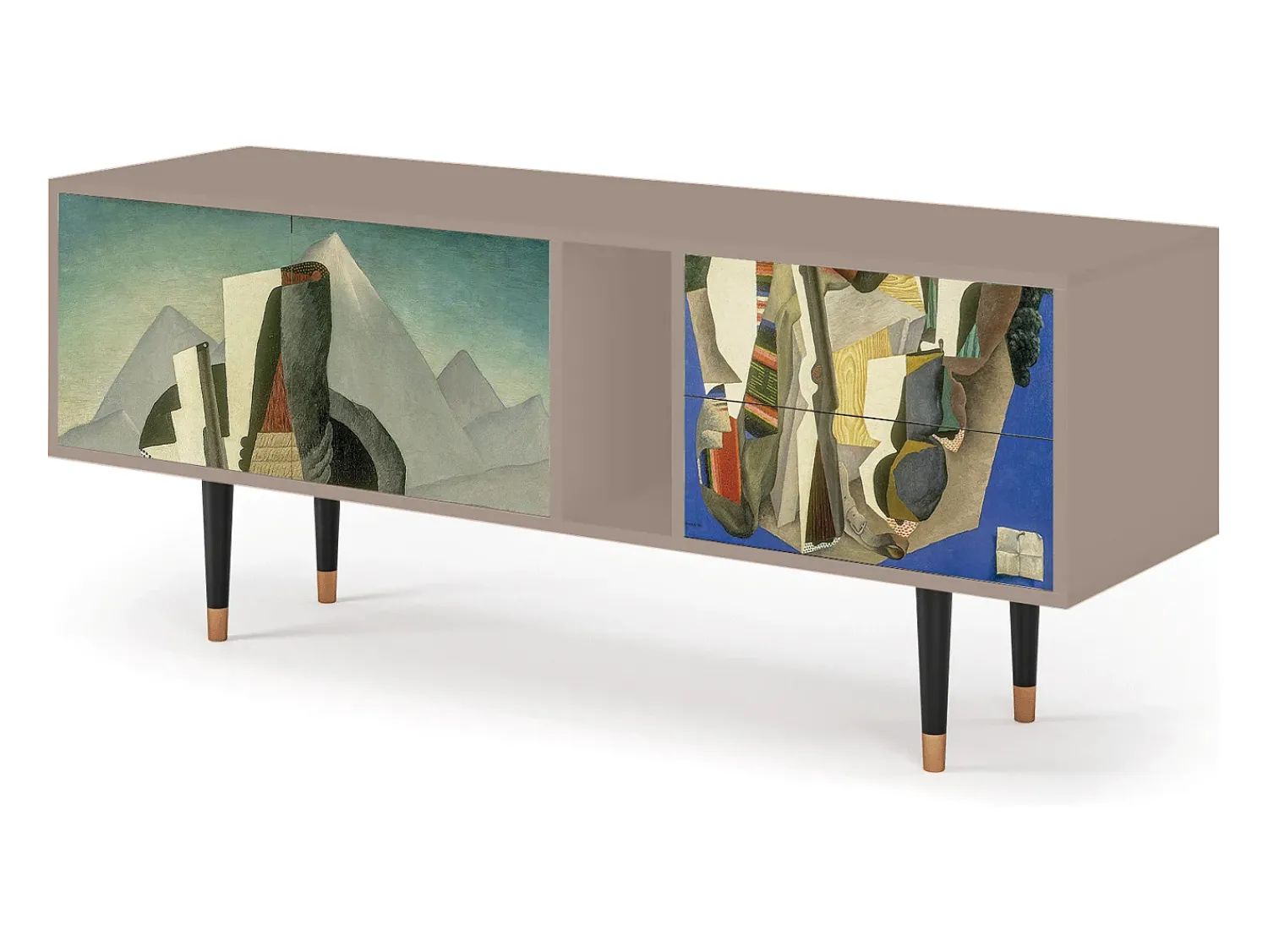 Móvel De Tv* Mueble de TV - 170х69х48 cm - T1 - The Cubist Paintings , Latte Bege