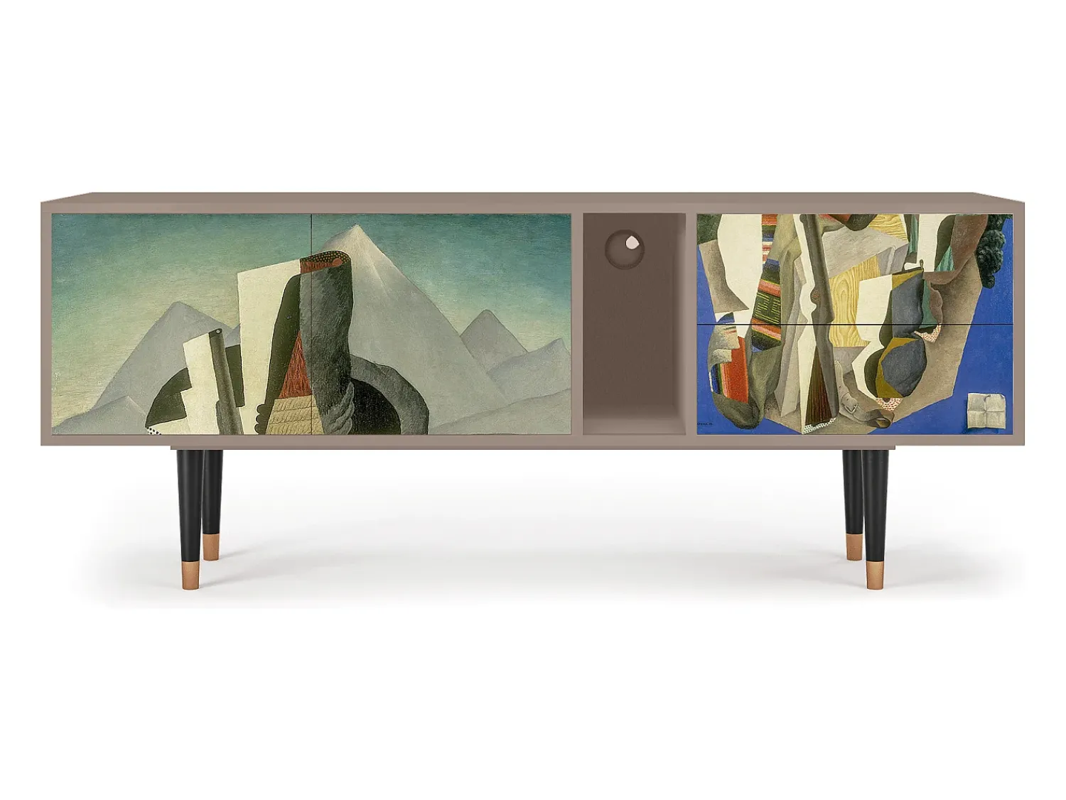 Móvel De Tv* Mueble de TV - 170х69х48 cm - T1 - The Cubist Paintings , Latte Bege