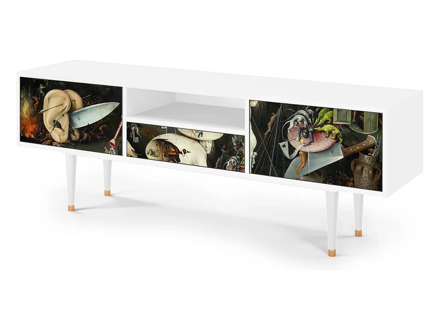 Móvel De Tv| Mueble de TV - 170х59х41 cm - T6 - The Garden 2, Branco Bege