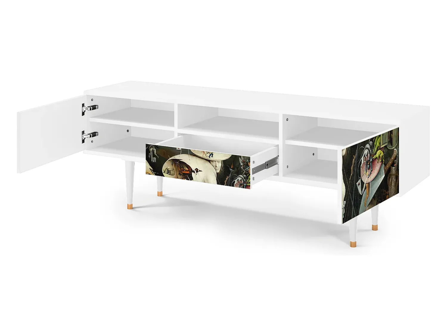 Móvel De Tv| Mueble de TV - 170х59х41 cm - T6 - The Garden 2, Branco Bege