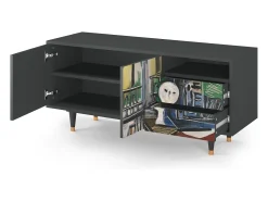 Móvel De Tv| Mueble de TV - 125х56х41 cm - T7 - The Studio , Antracite Cinza antracite