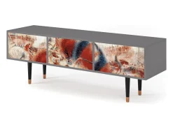 Móvel De Tv* Mueble de TV - 170х59х48 cm - T4 - The City Rises, Cinza Cinzento