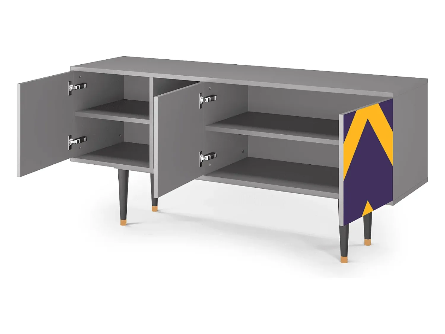 Móvel De Tv* Mueble de TV - 150х69х41 cm - T5 - The Brightest Way, Cinza Cinzento